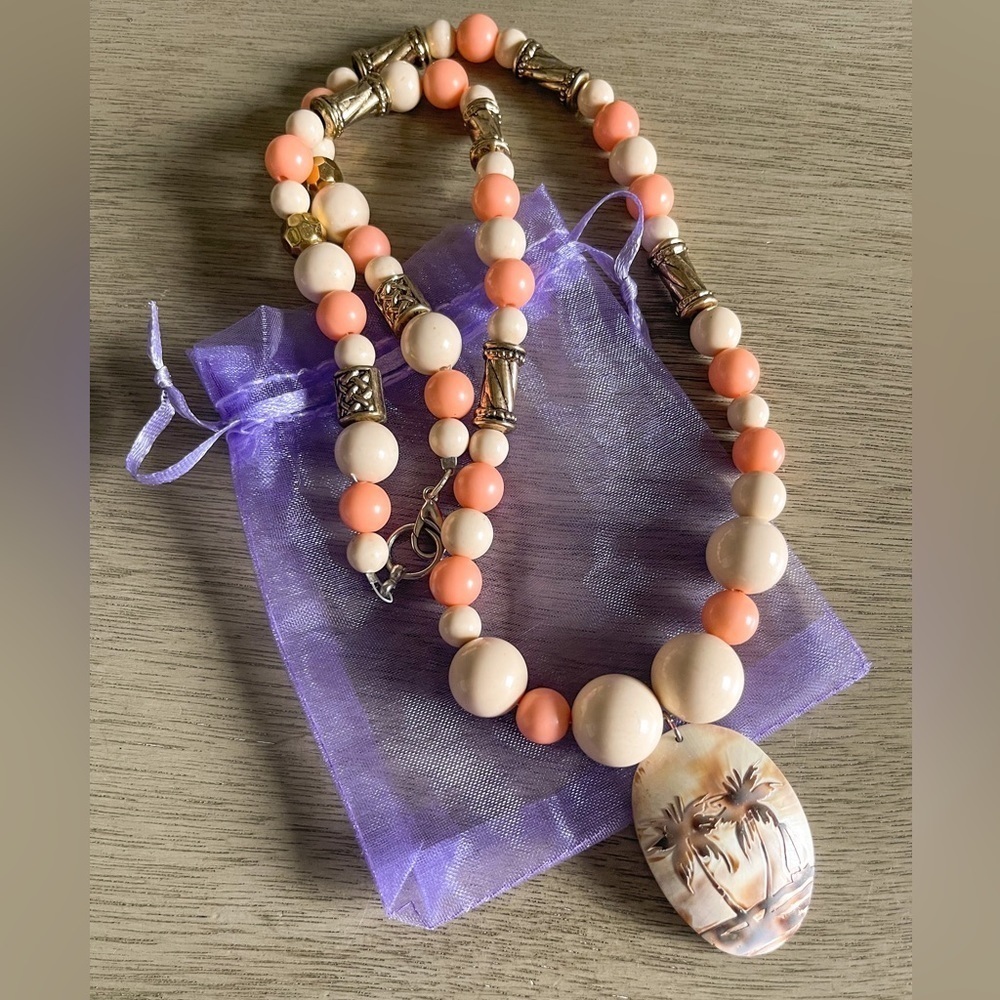 Palm Tree Shell Costume Necklace